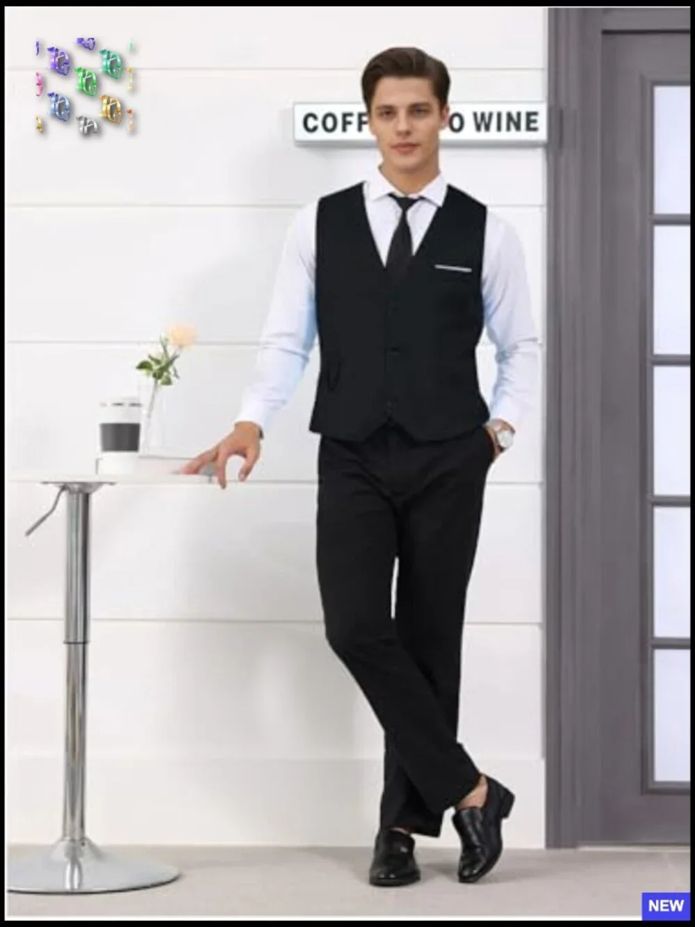 Slim Fit Sleeveless Vest Formal Business Tuxedo Waistcoat Classic Elegant